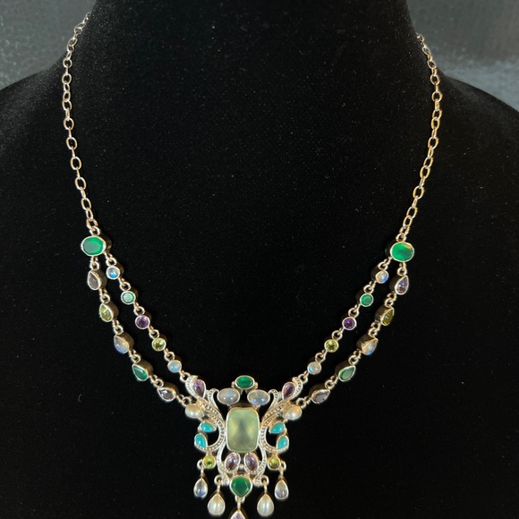 🦋🌹VINTAGE NICKY BUTLER LIMITED EDITION 925 Sterling Silver Prehnite Necklace - Picture 11 of 13